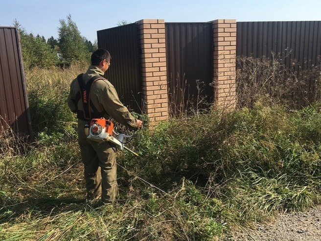 Окос (покос) травы и уборка территории от мусора и сухой растительности